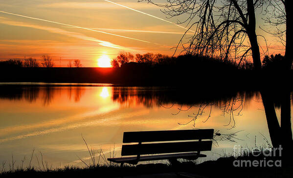 Sunrise Poster featuring the photograph Bench View by Thomas Danilovich