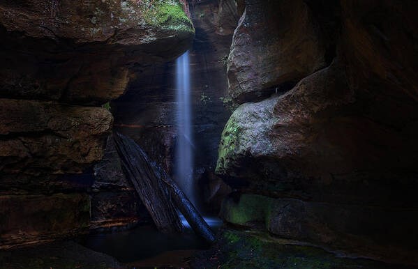 Mountains Poster featuring the photograph Blue Mountains Waterfall by Yan Zhang