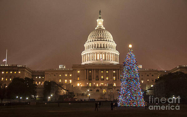 Christmas Poster featuring the photograph Capitol Christmas by Terry Rowe