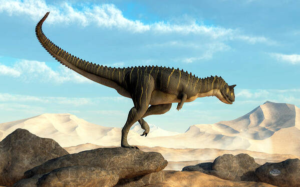 Carnotaurus Poster featuring the digital art Carnotaurus by Daniel Eskridge