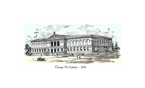 Chicago Poster featuring the digital art Chicago Art Institute - 1879 by John Madison