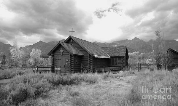 #church Poster featuring the photograph Church In Black And White by Kathleen Struckle