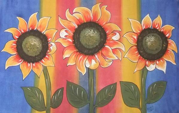 Sunflower Poster featuring the painting Color Me Sunny by Cindy Micklos