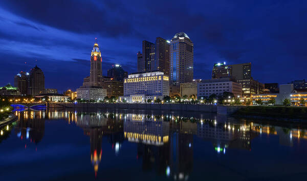 Columbus Poster featuring the photograph Columbus city at twlight by Dick Wood