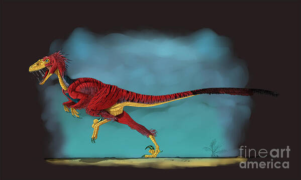 Digitally Generated Image Poster featuring the digital art Deinonychus, A Genus Of Carnivorous by Stocktrek Images