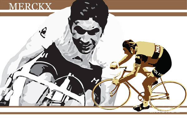 Sports Poster featuring the digital art Eddy Merckx by Sassan Filsoof