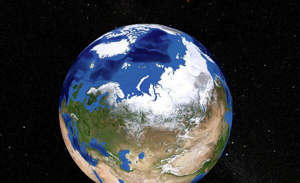 Earth Poster featuring the photograph Eurasia by Nasa/gsfc-svs/science Photo Library