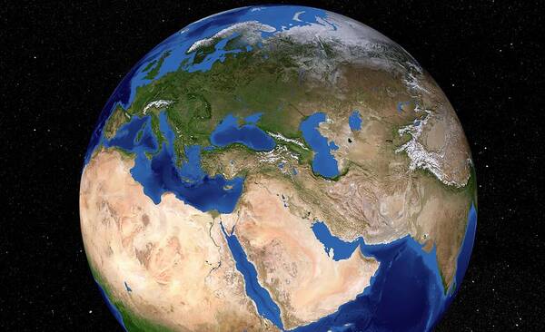 Earth Poster featuring the photograph Europe by Nasa/gsfc-svs/science Photo Library