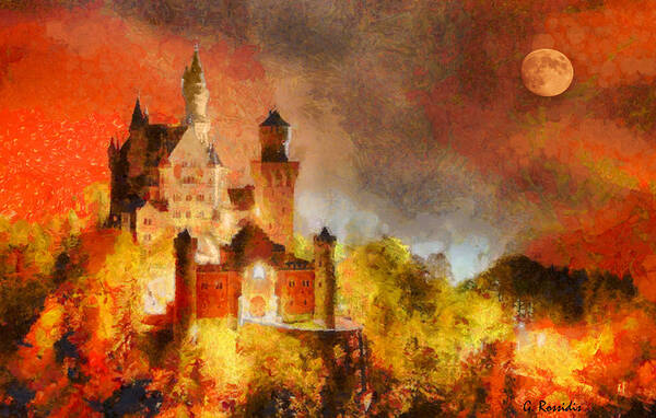 Rossidis Poster featuring the painting Fantasy castle by George Rossidis