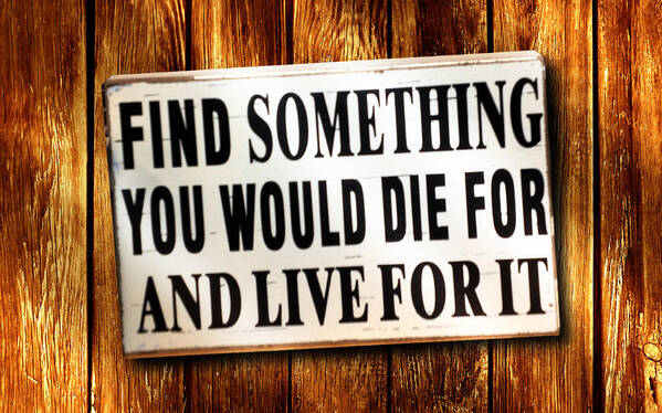 Die For Poster featuring the photograph Find Something You Would Die For by Rod Seel