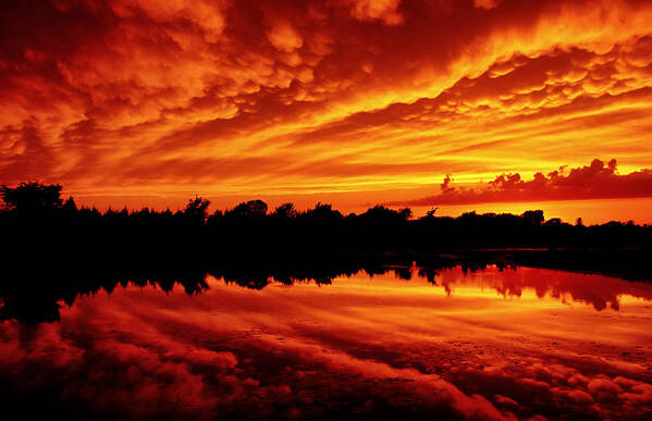 Sunset Poster featuring the photograph Fire in the Sky by Jason Politte