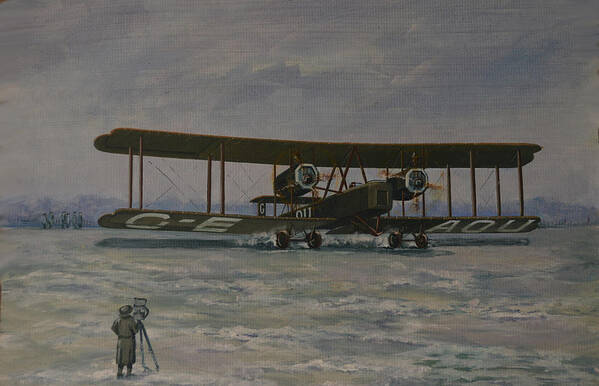 Aviation Art Poster featuring the painting First England-Australia Flight 1919 by Murray McLeod