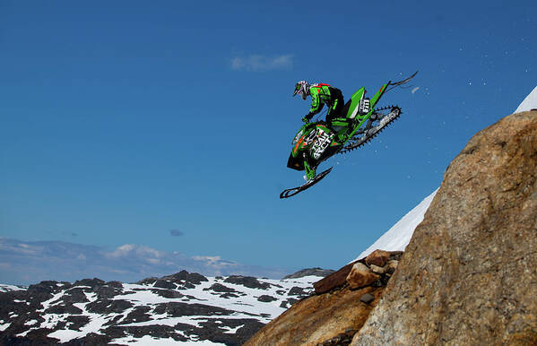 Snowmobile Poster featuring the photograph Free Fall by Christian Otnes
