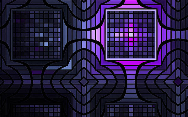 Fractal Poster featuring the digital art Geometric Stained Glass by Gary Blackman