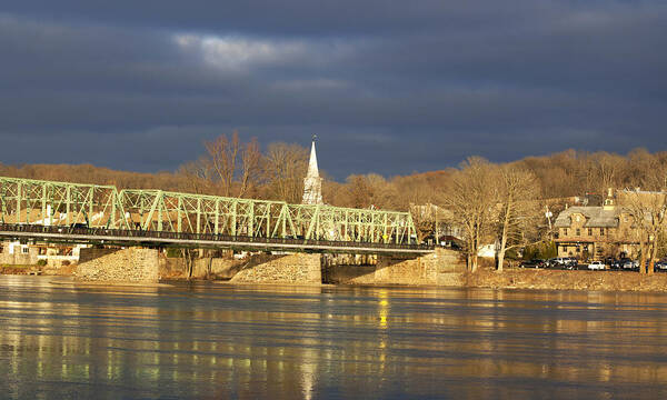 Lambertville Poster featuring the photograph Golden Crossing by Elsa Santoro