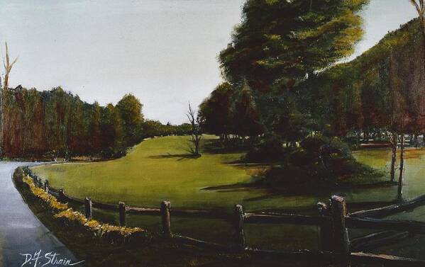 Diane Strain Poster featuring the painting Golf Course in Duxbury MA by Diane Strain