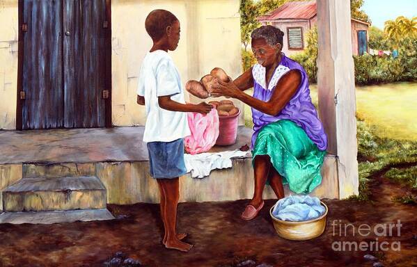 Belize Poster featuring the painting Grandma's Creole Bread by AMD Dickinson
