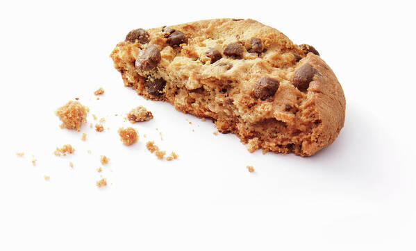 White Background Poster featuring the photograph Half Eaten Cookie by Stuart Minzey