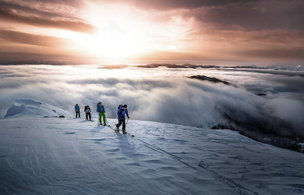 Action Poster featuring the photograph High Above The Fog by Sandi Bertoncelj