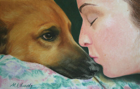 Dog Poster featuring the pastel It's Alright by Marna Edwards Flavell