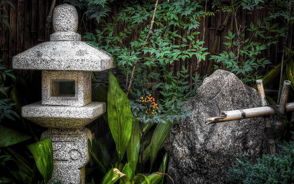 Lantern Poster featuring the photograph Japanese Garden by Wayne Sherriff