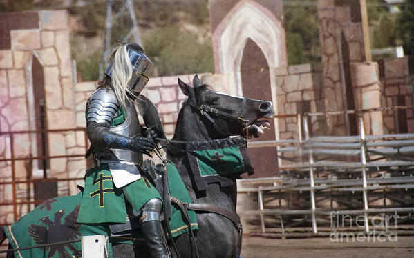 Charging Poster featuring the photograph Knight and his Horse by Juli Scalzi