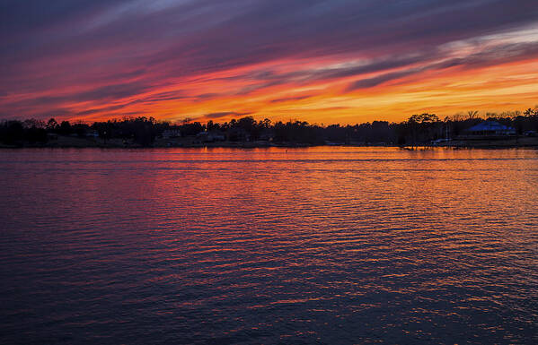 Water Poster featuring the photograph Lake Murray Sunset-2 by Charles Hite