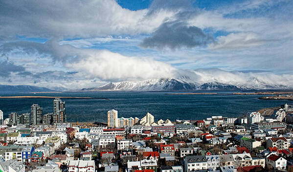 Reykjavik Poster featuring the photograph Lookout Over Reykjavik by Kristia Adams
