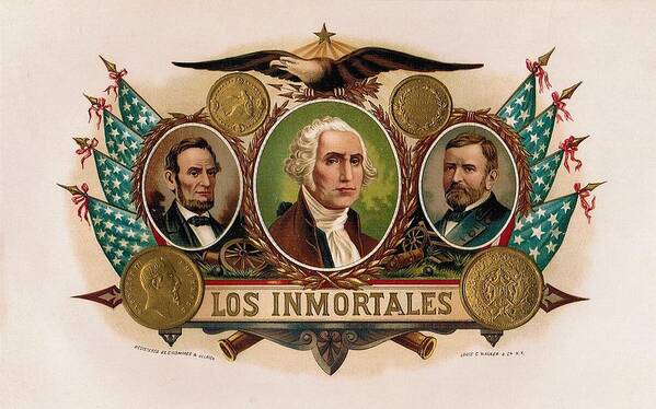 Los Inmortales Poster featuring the digital art Los Inmortales Cigar Box Label by Maciek Froncisz