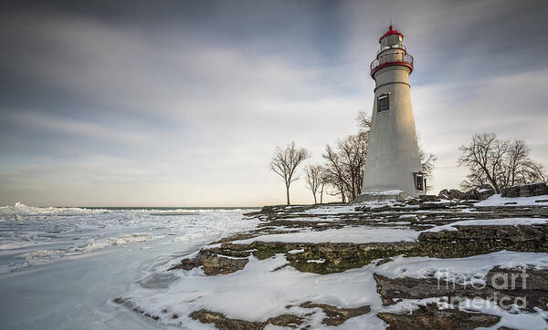 Lighthouse Poster featuring the photograph Marblehead Lighthouse Winter by James Dean