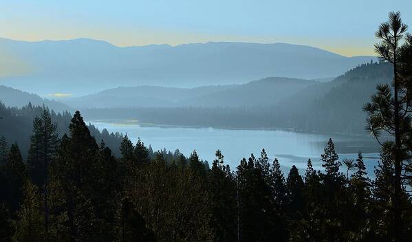 Donner Lake Poster featuring the photograph Misty Morning at Donner Lake by Marilyn MacCrakin