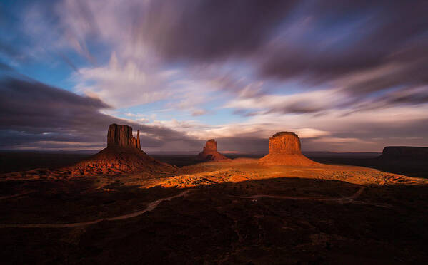 Monument Valley Poster featuring the photograph Monument Skys by Tassanee Angiolillo