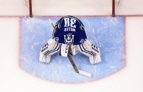 Ryan Miller Poster featuring the photograph New York Rangers V Vancouver Canucks by Rich Lam