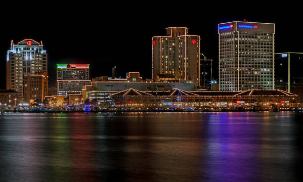 Norfolk Poster featuring the photograph Norfolk Virginia Skyline by Jerry Gammon