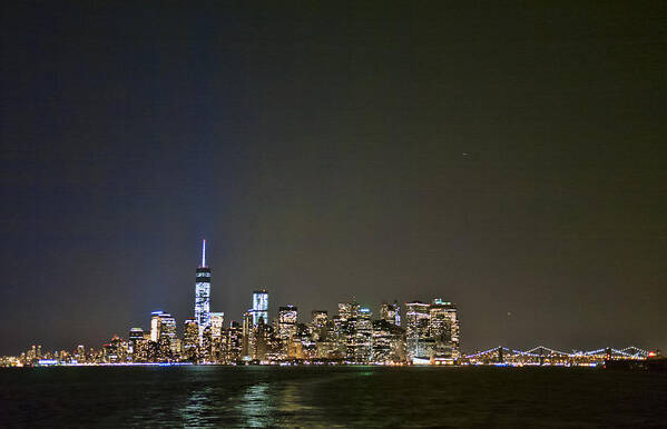 Lower Manhattan Skyline Poster featuring the photograph NYC Harbor Skyline by S Paul Sahm