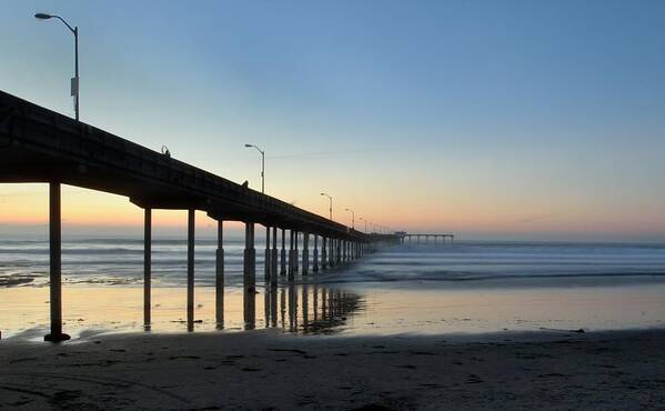 Ocean Beach California Pier Sunset Poster featuring the photograph Ocean Beach Pier by William Kimble