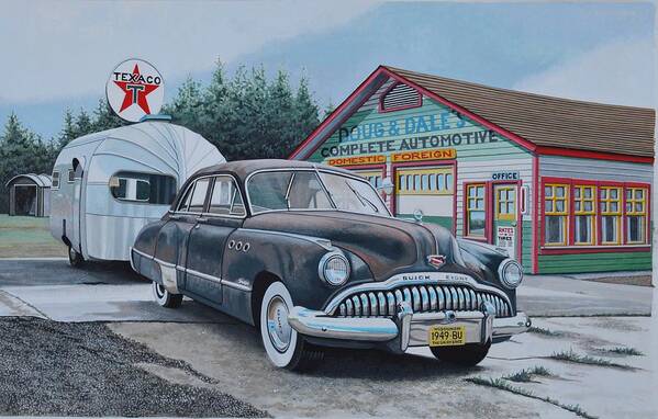 Antique Autos Poster featuring the painting One Last Trip by John Houseman
