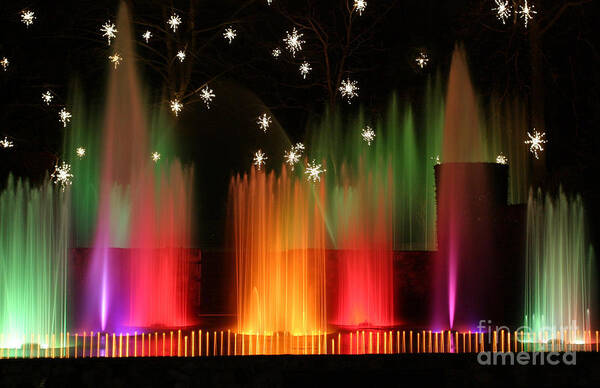 Open Air Poster featuring the photograph Open Air Theatre Rainbow Fountain by Living Color Photography Lorraine Lynch