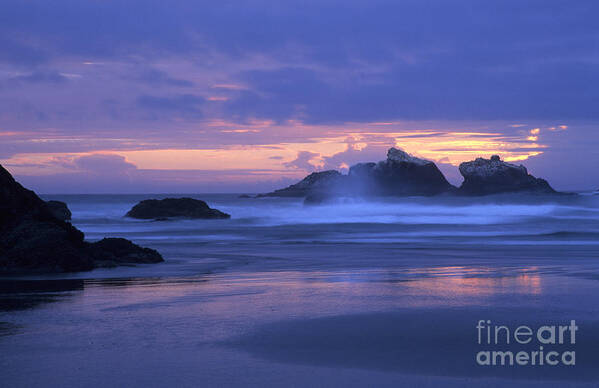 Sea Poster featuring the photograph Oregon Coast Sunset by Chris Scroggins
