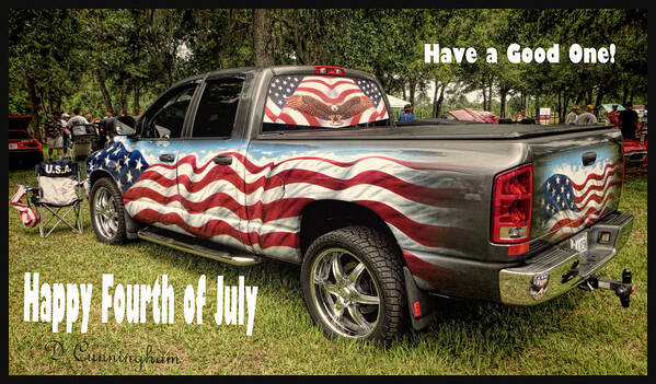 Fourth Of July Poster featuring the photograph Patriotic Truck by Dorothy Cunningham