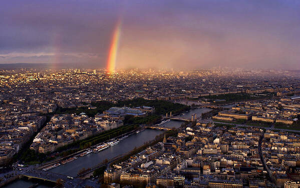 Eiffel Tower Poster featuring the photograph Rainbow Over Paris by Steve White
