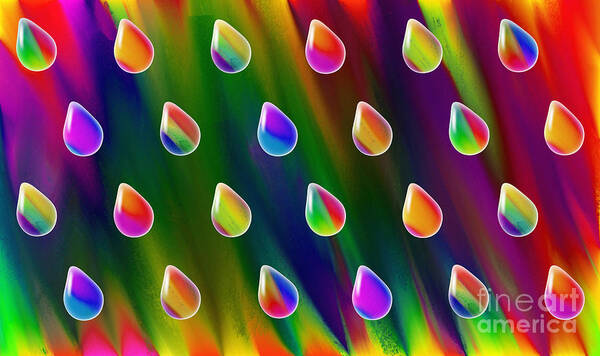 Abstract Poster featuring the digital art Rainbow Showers by Andee Design