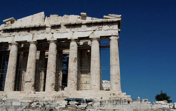 Acropolis Poster featuring the photograph Rebuilding the Parthenon by Lorraine Devon Wilke