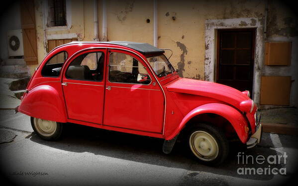 Car Poster featuring the photograph Red Deux Chevaux by Lainie Wrightson