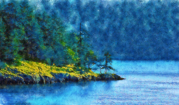 San Juan Island Poster featuring the digital art San Juan Island Bay by Kaylee Mason