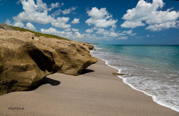 Sandstone Shoreline Poster featuring the photograph Sandstone Shoreline by Michelle Constantine