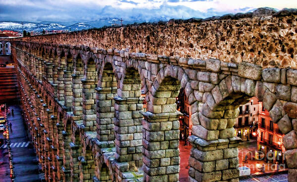 Segovia Poster featuring the photograph Segovia Aqueduct Spain By Diana Sainz by Diana Raquel Sainz