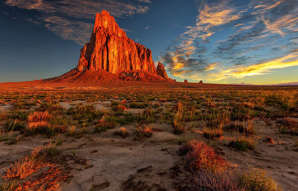 Badlands Poster featuring the photograph Shiprock by Alex Mironyuk