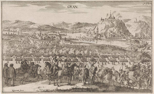 Siege Poster featuring the drawing Siege Of Esztergom In 1686, Justus Van Den Nijpoort by Justus Van Den Nijpoort