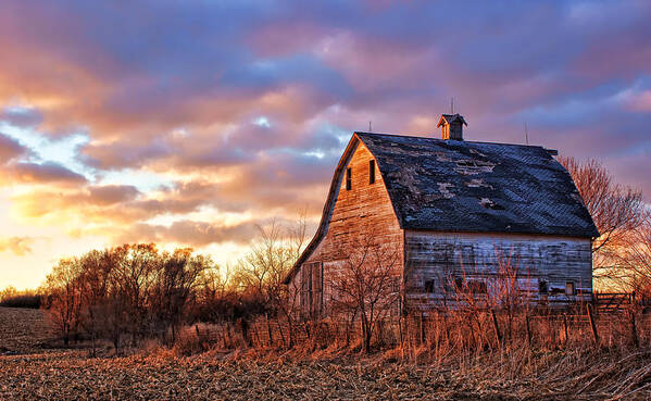 Barns Poster featuring the photograph Sunset in the Country by Nikolyn McDonald